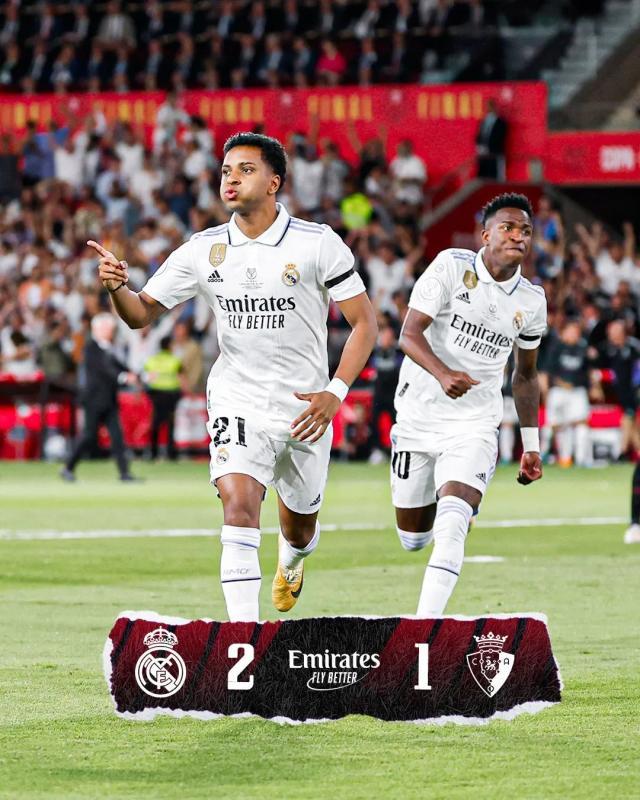 皇冠体育-【国王杯】罗德里戈梅开二度，皇马2比1时隔9年夺冠！